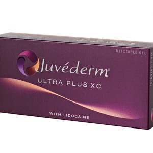 Juvederm Ultra Plus XC injectable gel box.