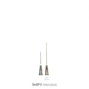 Two SoftFil Precision microcannulas: one short, one long, both 22G 40mm.