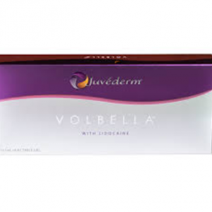 Juvederm Volbella with Lidocaine dermal filler box.
